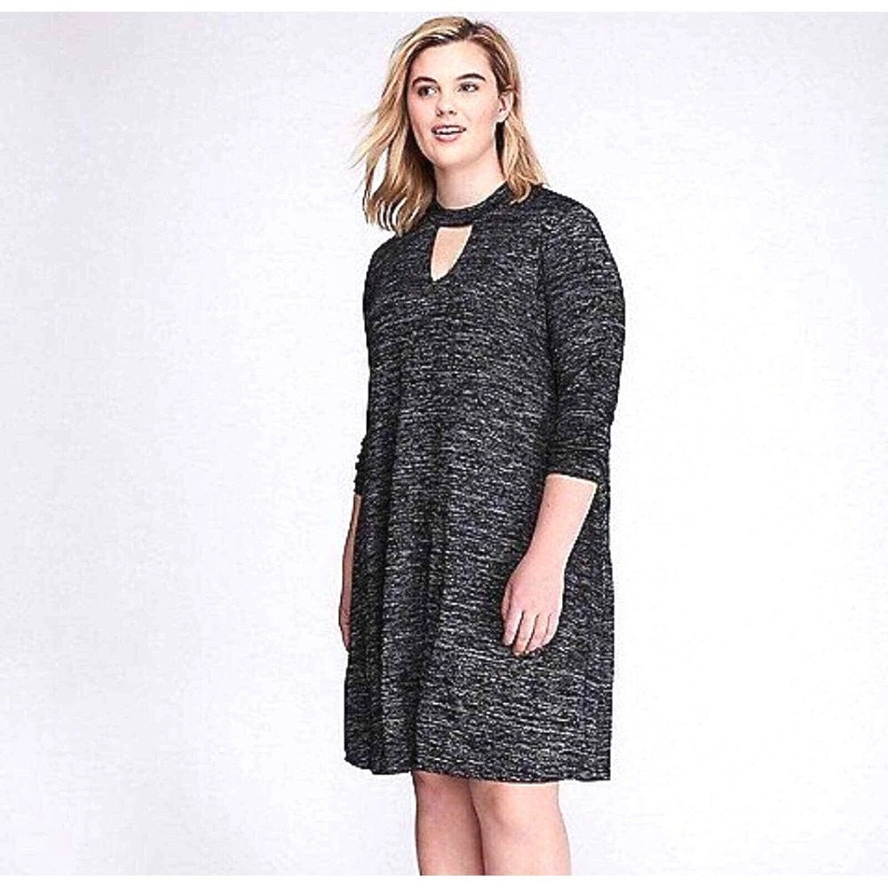 Lane‎ Bryant Black Marled Tunic Dress, Size 12/14